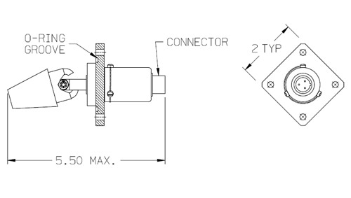 Unit with Connector, Flange Mount